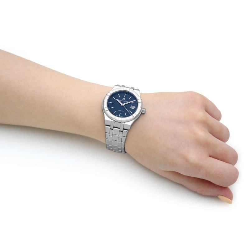 Shop Authentic Maurice Lacroix Aikon Date Blue Dial Silver Steel Strap Watch for Men - AI1108-SS002-430-1 - Luxxuri
