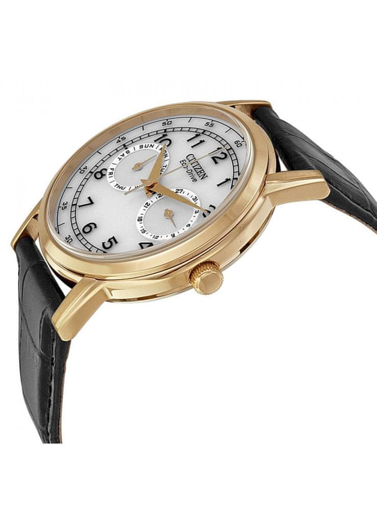 Shop Authentic Citizen Watch Eco Drive Day & Date White Dial Black Leather Strap Watch For Men - AO9003-16A - Luxxuri