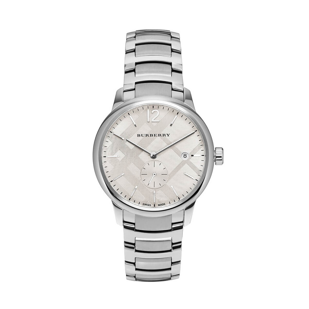 Shop Authentic Burberry The Classic Silver Dial Silver Steel Strap Watch for Men - BU10004 - Luxxuri