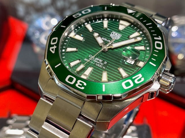 Shop Authentic Tag Heuer Aquaracer Green Dial Watch for Men - WAY201S.BA0927 - Luxxuri