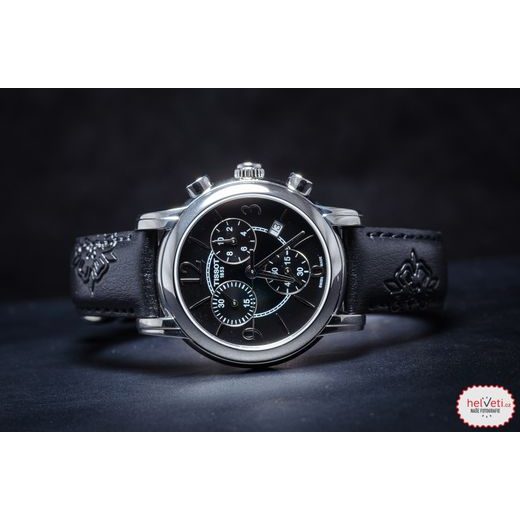 Shop Authentic Tissot Dressport Chronograph Black Dial Black Leather Strap Watch for Women - T050.217.17.057.00 - Luxxuri