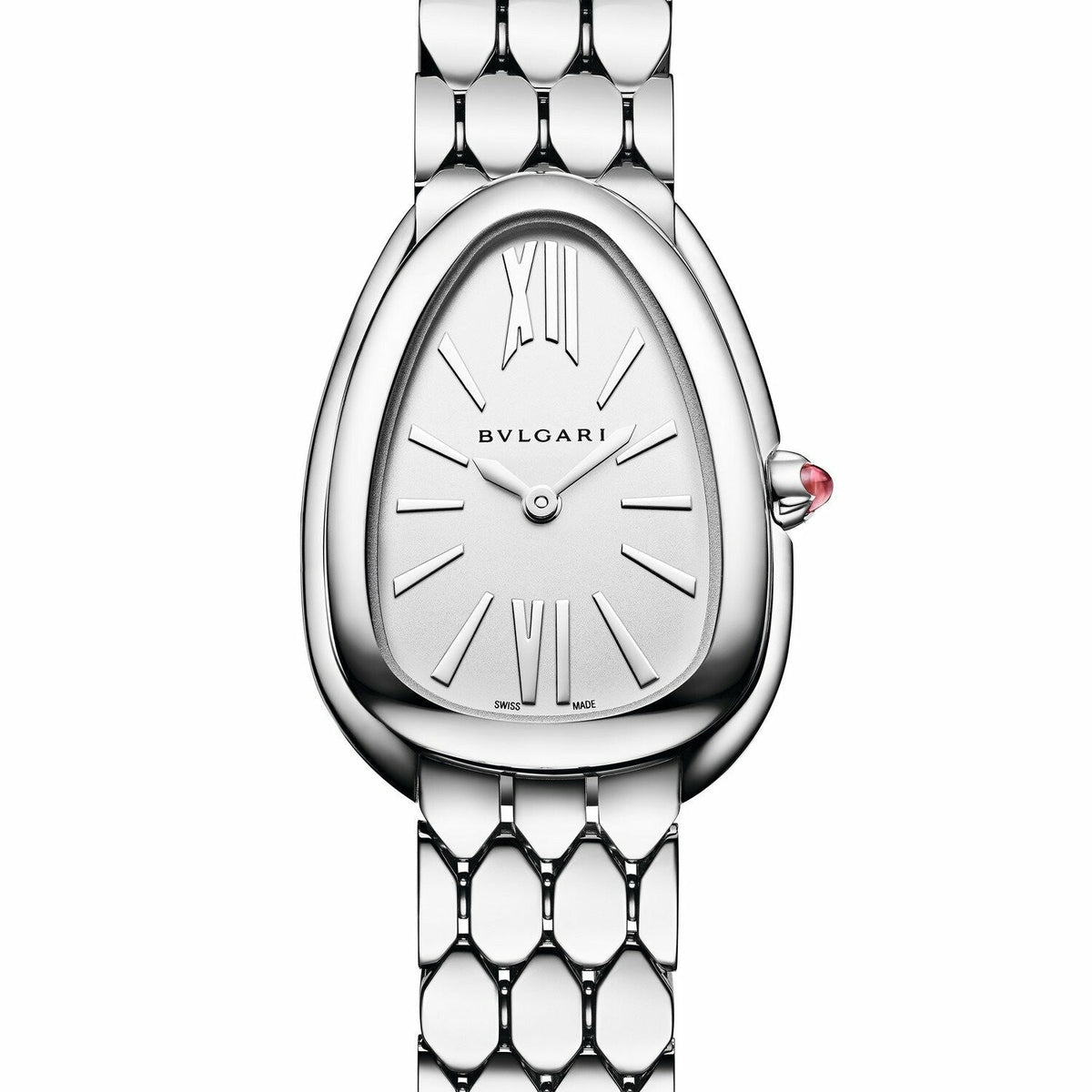 Shop Authentic Bvlgari Serpenti Seduttori Quartz White Dial Silver Steel Strap Watch for Women - SERPENTI103141 - Luxxuri