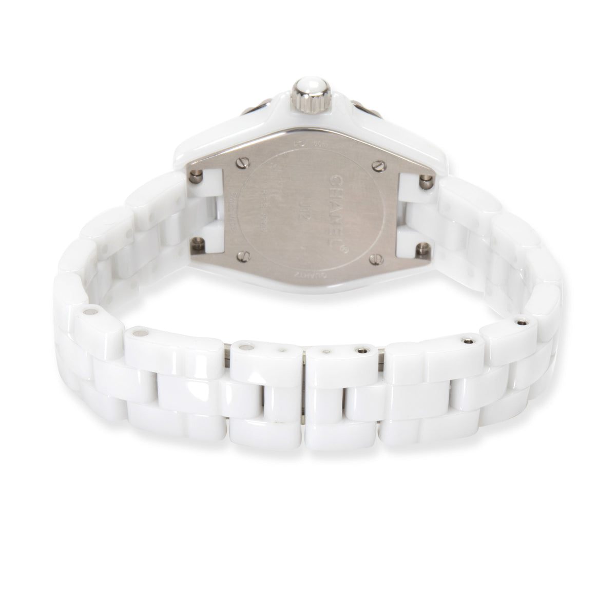 Shop Authentic Chanel J12 Diamonds Quartz Mother of Pearl White Dial White Steel Strap Watch for Women - J12 H2570 - Luxxuri