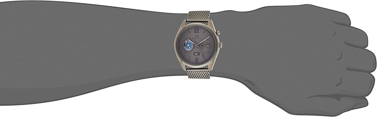 Shop Authentic Tommy Hilfiger Deacon Multifunction Black Dial Black Mesh Bracelet Watch for Men - 1791546 - Luxxuri