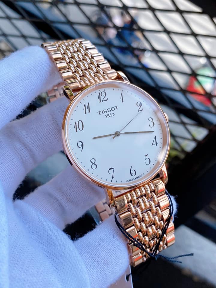 Shop Authentic Tissot T Classic Everytime White Dial Rose Gold Mesh Bracelet Watch for Men - T109.610.33.032.00 - Luxxuri