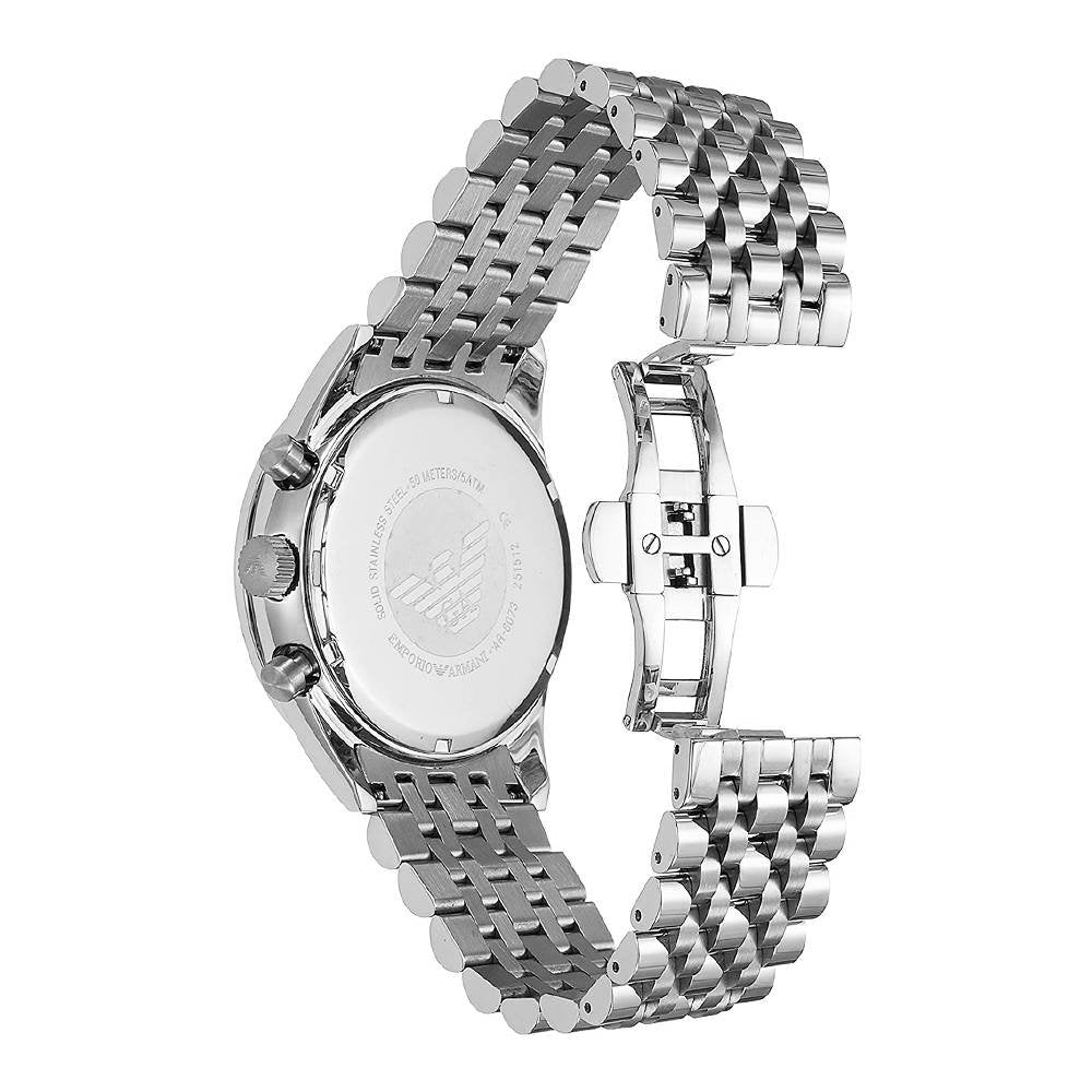 Shop Authentic Emporio Armani Sportivo Chronograph Silver Dial Silver Steel Strap Watch For Men - AR6073 - Luxxuri