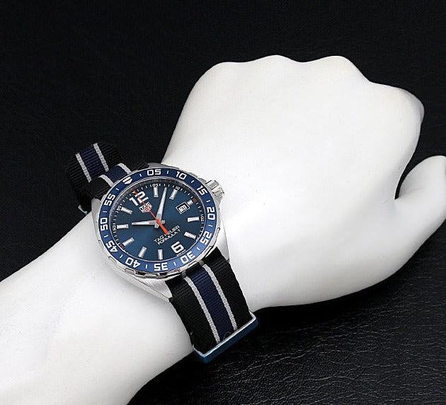 Shop Authentic Tag Heuer Formula 1 Quartz Blue Dial Two Tone NATO Strap Watch for Men - WAZ1010.FC8197 - Luxxuri