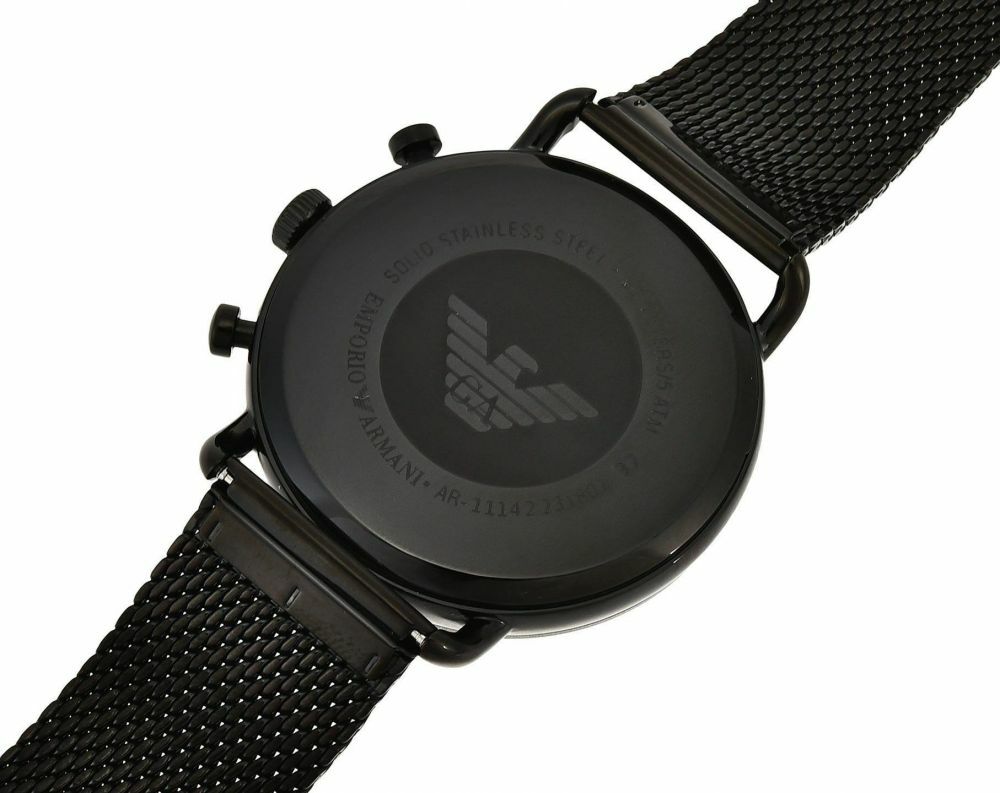 Shop Authentic Emporio Armani Aviator Black Dial Black Mesh Bracelet Watch For Men - AR11142 - Luxxuri