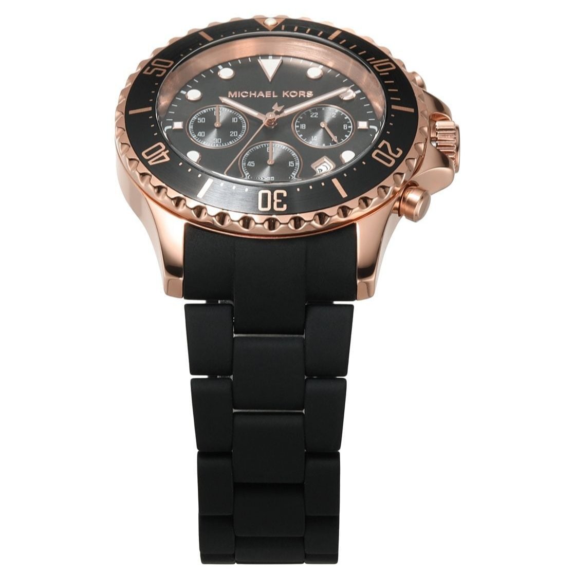 Shop Authentic Michael Kors Everest Chronograph Black Dial Black Silicone Strap Watch For Men - MK9055 - Luxxuri