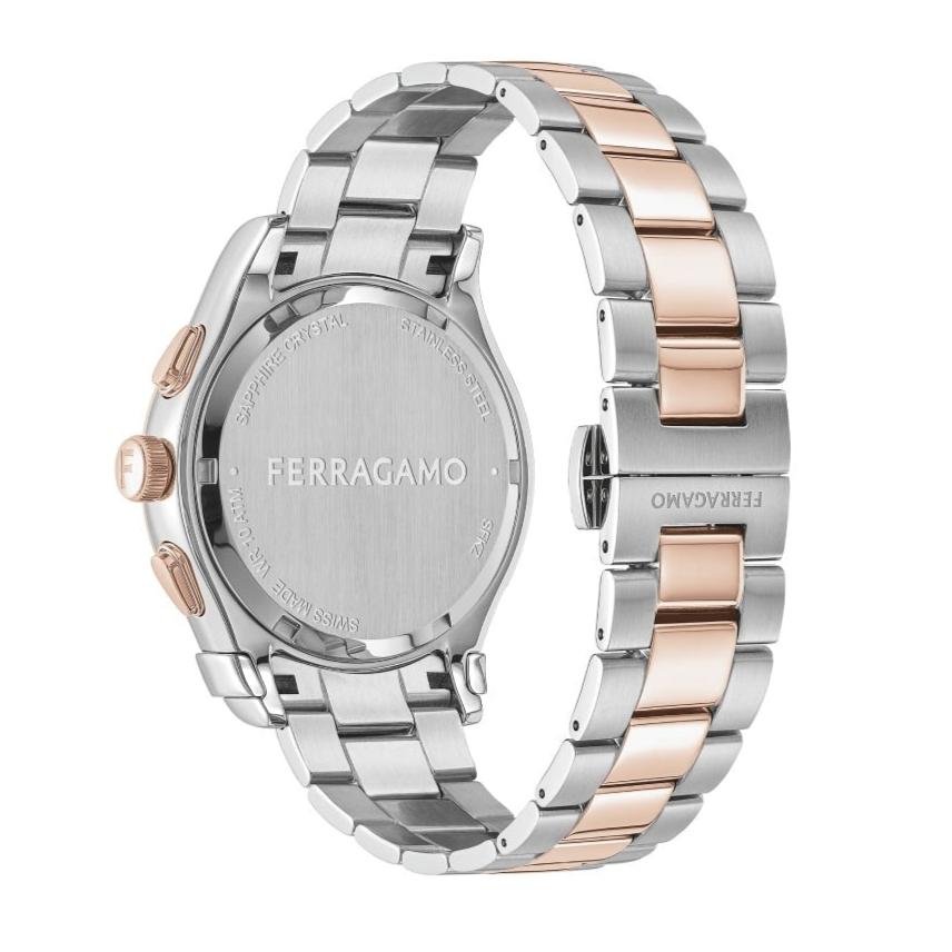 Salvatore Ferragamo 1927 Chrono Silver Dial Two Tone Steel Strap Watch for Men - SFKZ00623