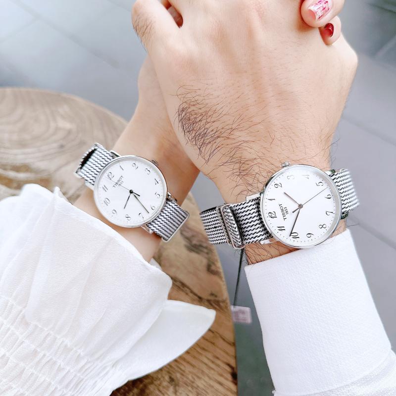 Shop Authentic Tissot T Classic Everytime Medium White Dial Two Tone NATO Strap Watch for Women - T109.410.18.032.00 - Luxxuri