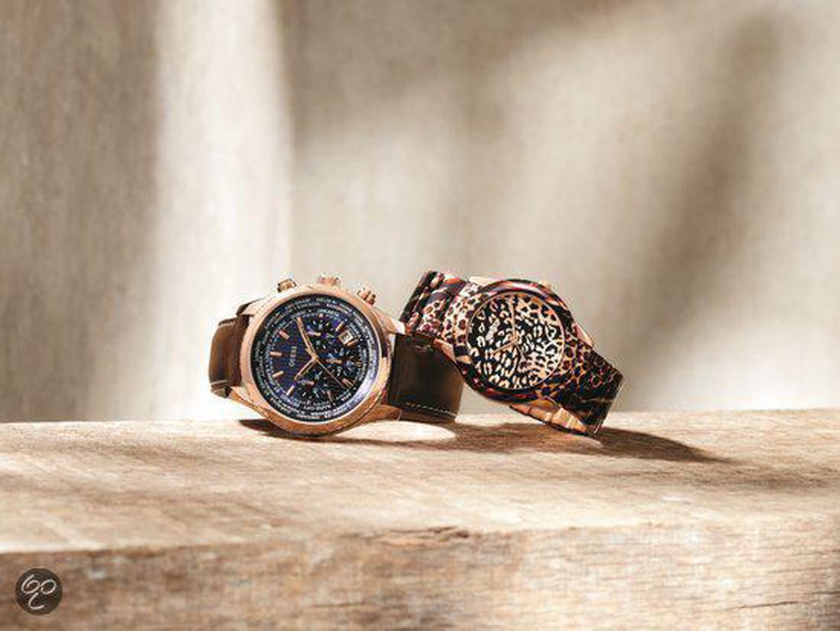 Shop Authentic Guess Persuit Chronograph Blue Dial Brown Leather Strap Watch for Men - W0500G1 - Luxxuri