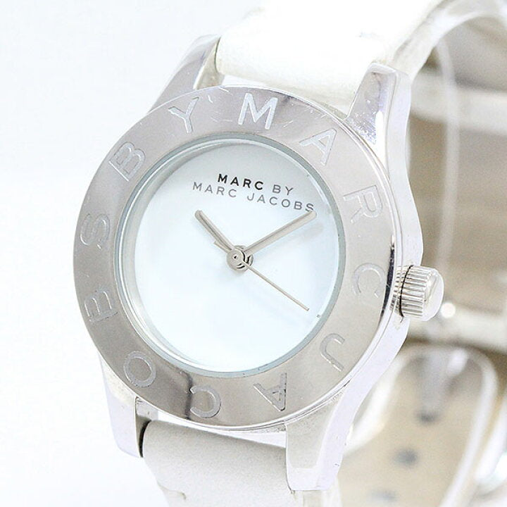 Shop Authentic Marc Jacobs Mini Blade White Dial White Leather Strap Watch for Women - MBM1206 - Luxxuri
