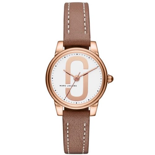 Shop Authentic Marc Jacobs Corie White Dial Brown Leather Strap Watch for Women - MJ1581 - Luxxuri