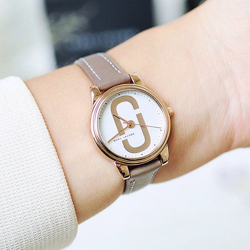 Shop Authentic Marc Jacobs Corie White Dial Brown Leather Strap Watch for Women - MJ1581 - Luxxuri