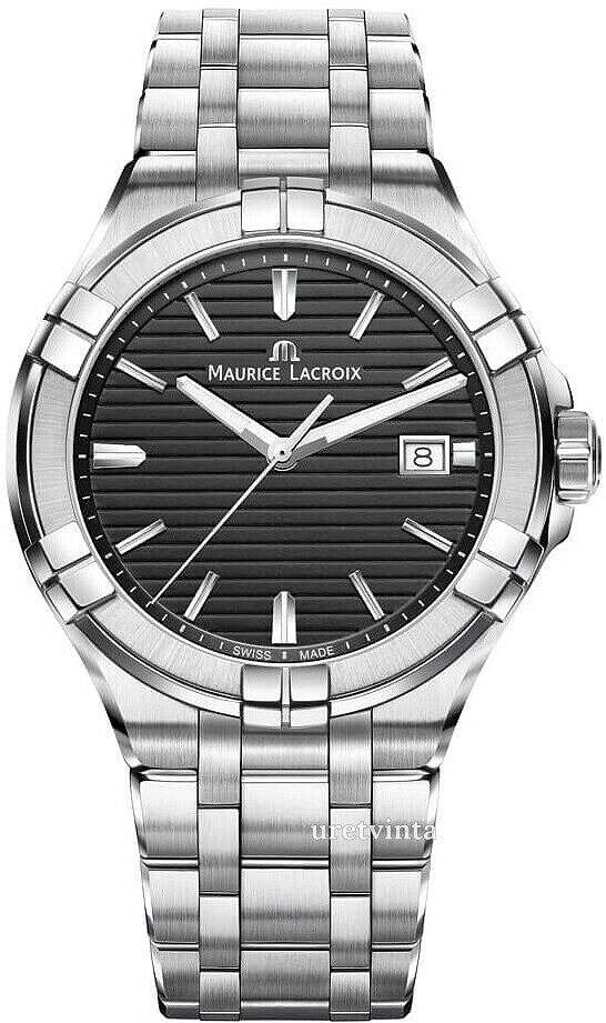Shop Authentic Maurice Lacroix Aikon Venturer Black Dial Silver Steel Strap Watch for Men - AI1008-SS002-331-1 - Luxxuri