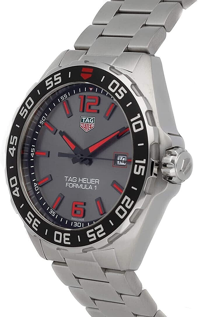 Shop Authentic Tag Heuer Formula 1 Quartz Anthracite Dial Silver Steel Strap Watch for Men - WAZ1018.BA0842 - Luxxuri