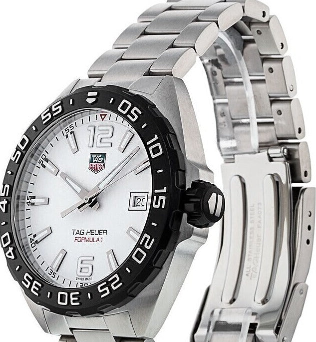 Shop Authentic Tag Heuer Formula 1 White Dial Silver Steel Strap Watch for Men - WAZ1111.BA0875 - Luxxuri