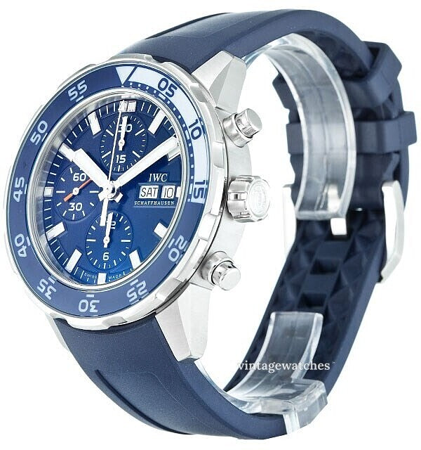 Shop Authentic IWC Aquatimer Chronograph Blue Dial Blue Rubber Strap Watch for Men - IW376711 - Luxxuri