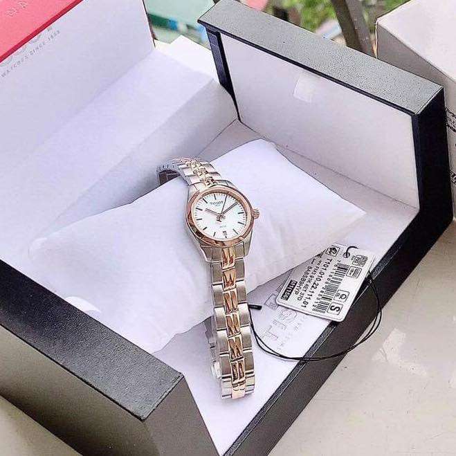 Shop Authentic Tissot T Classic PR100 Mother of Pearl Dial Two Tone Steel Strap Watch for Women - T101.010.22.111.01 - Luxxuri