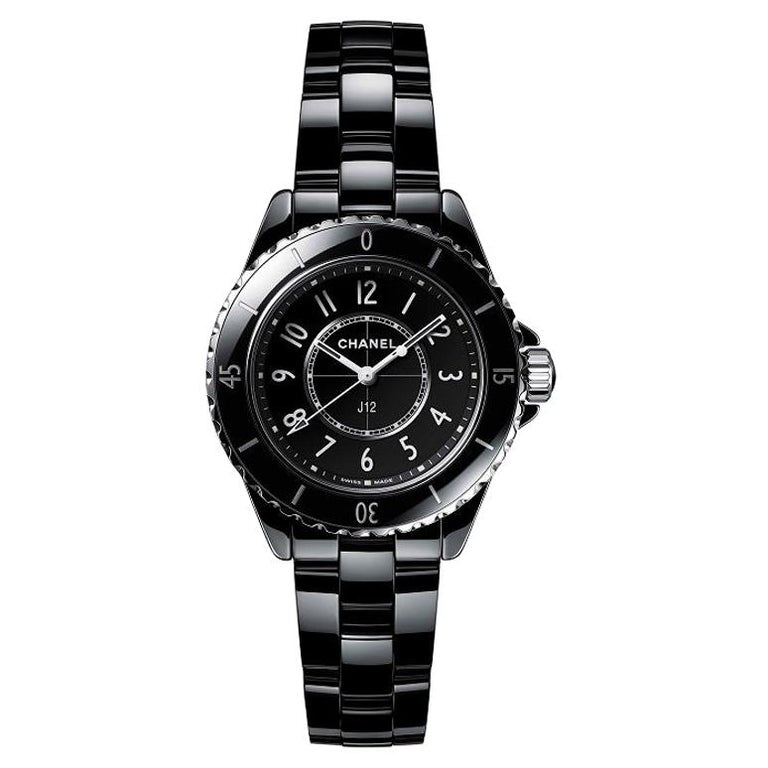 Shop Authentic Chanel J12 Quartz Black Dial Black Steel Strap Watch for Women - J12 H5695 - Luxxuri