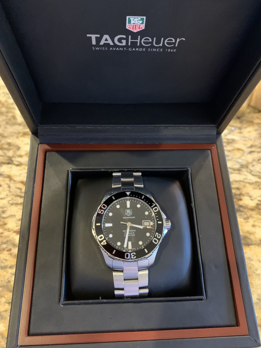 Shop Authentic Tag Heuer Aquaracer Automatic Caliber 5 Black Dial Silver Steel Strap Watch for Men - WAN2110.BA0822 - Luxxuri