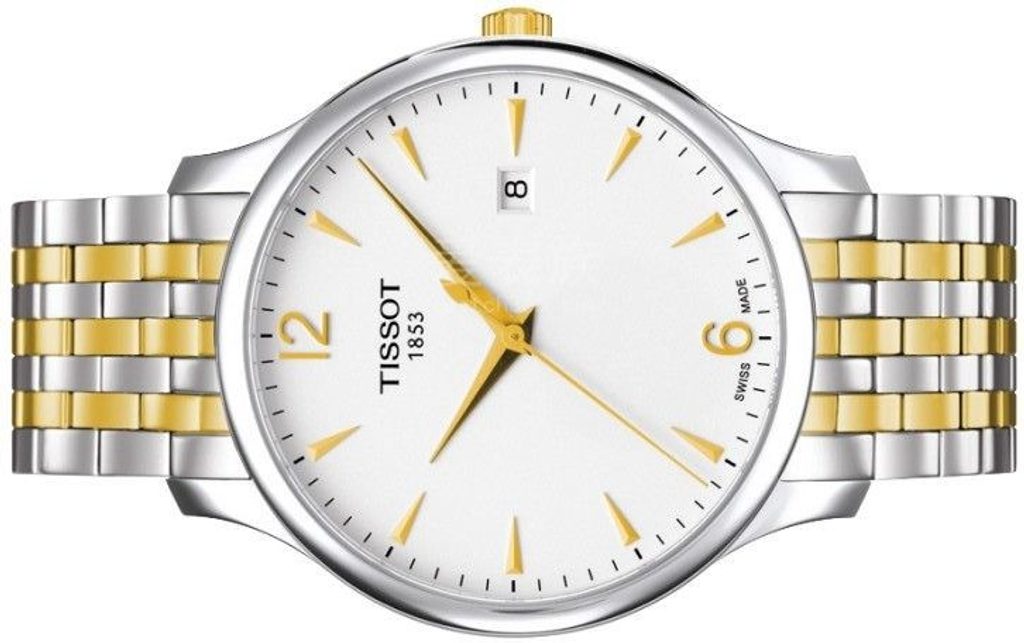 Shop Authentic Tissot T Classic Tradition White Dial Two Tone Mesh Bracelet Watch for Women - T063.210.22.037.00 - Luxxuri