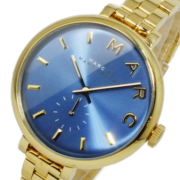 Marc Jacobs Sally Blue Dial Gold Steel Strap Watch for Women - MBM3366