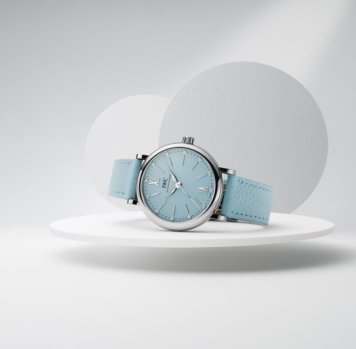 Shop Authentic IWC Portofino Automatic Blue Dial Blue Leather Strap Watch for Women - IW357416 - Luxxuri