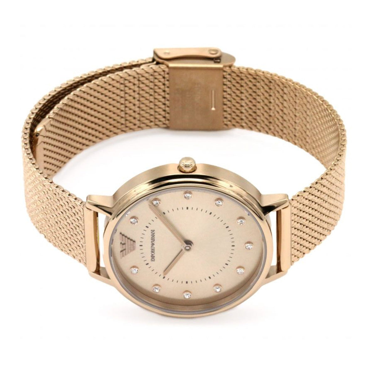 Shop Authentic Emporio Armani Kappa Pink Dial Pink Mesh Bracelet Watch For Women - AR11129 - Luxxuri