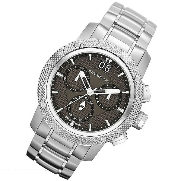 Shop Authentic Burberry Utilitarian Chronograph Black Dial Silver Steel Strap Watch For Men - BU9800 - Luxxuri