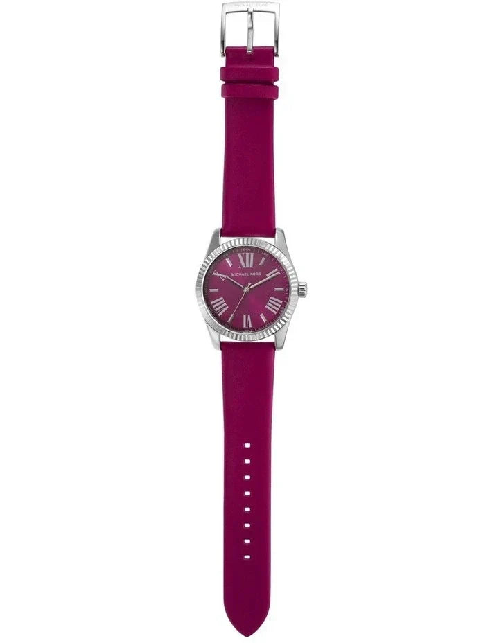 Shop Authentic Michael Kors Lexington Quartz Fuchsia Dial Fuchsia Leather Strap Watch For Women - MK4749 - Luxxuri