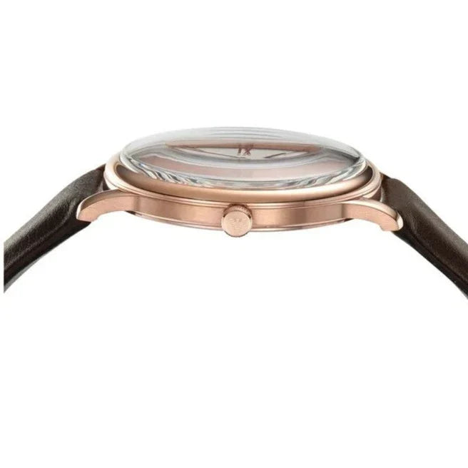 Shop Authentic Emporio Armani Minimalist Quartz White Dial Brown Leather Strap Watch For Men - AR11572 - Luxxuri