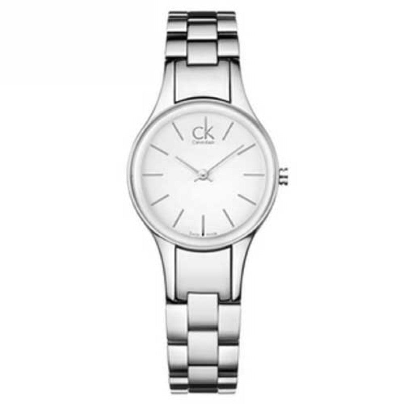 Shop Authentic Calvin Klein Simplicity White Dial Silver Steel Strap Watch for Women - K4323185 - Luxxuri