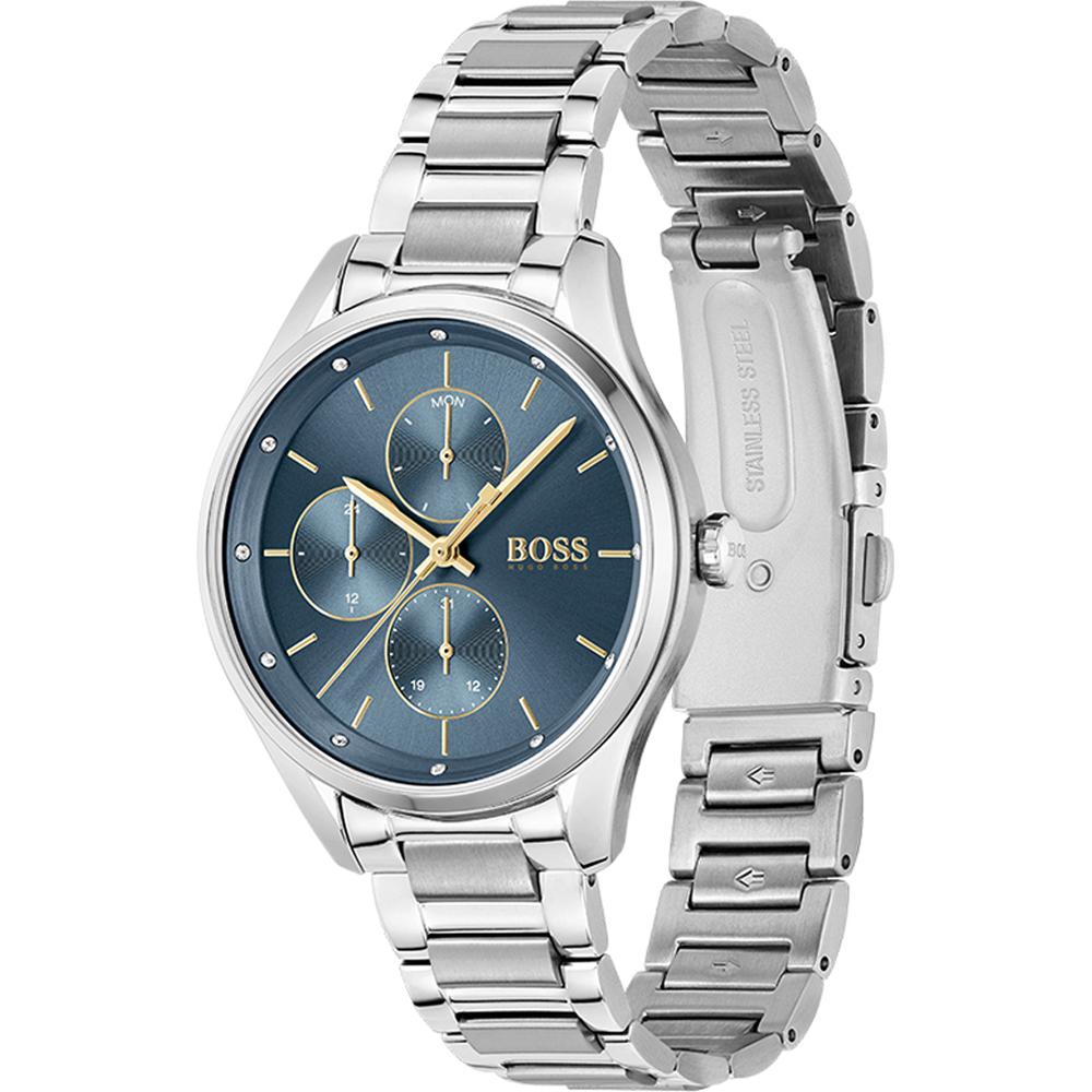 Shop Authentic Hugo Boss Grand Course Blue Dial Silver Steel Strap Watch for Women - 1502583 - Luxxuri