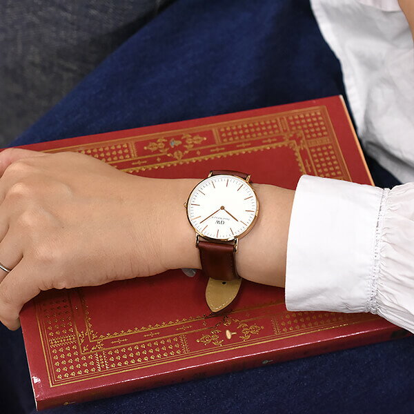 Shop Authentic Daniel Wellington Classic Suffolk White Dial Brown Leather Strap Watch For Men - DW00100122 - Luxxuri