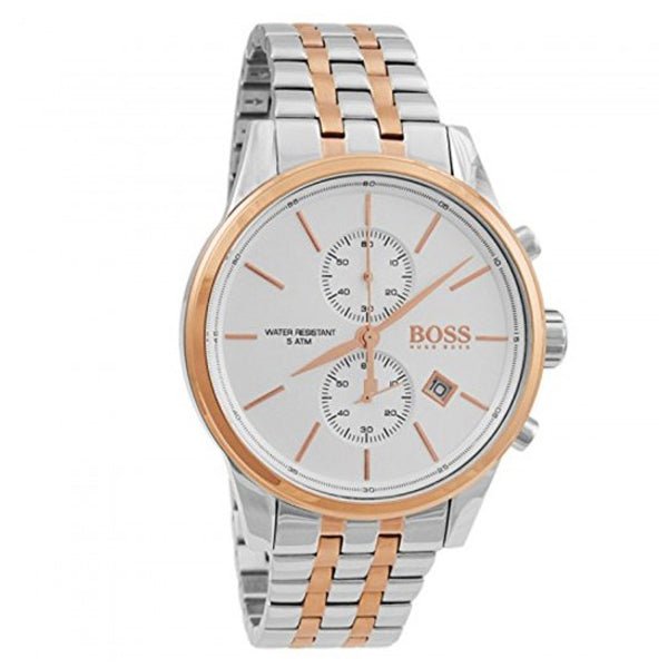 Hugo Boss Jet Chronograph Silver Dial Two Tone Steel Strap Watch for Men - 1513385