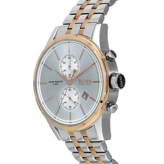Hugo Boss Jet Chronograph Silver Dial Two Tone Steel Strap Watch for Men - 1513385