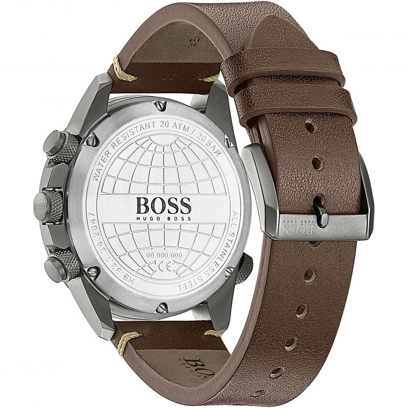 Shop Authentic Hugo Boss Nomad Blue Dial Brown Leather Strap Watch for Men - 1513773 - Luxxuri