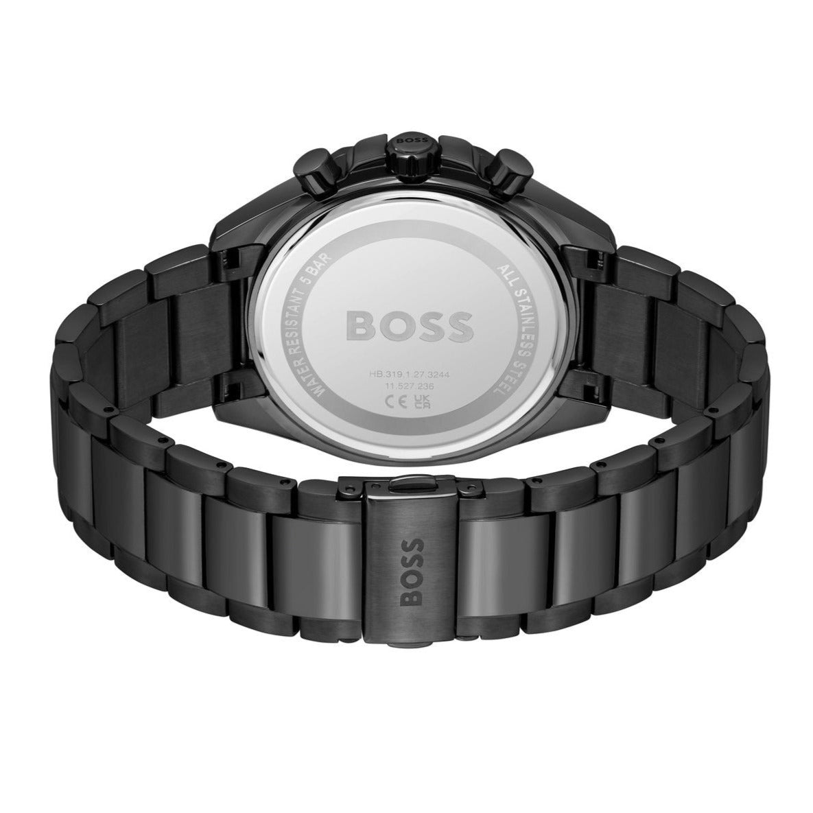 Shop Authentic Hugo Boss Cloud Chronograph Black Dial Black Steel Strap Watch For Men - 1514016 - Luxxuri