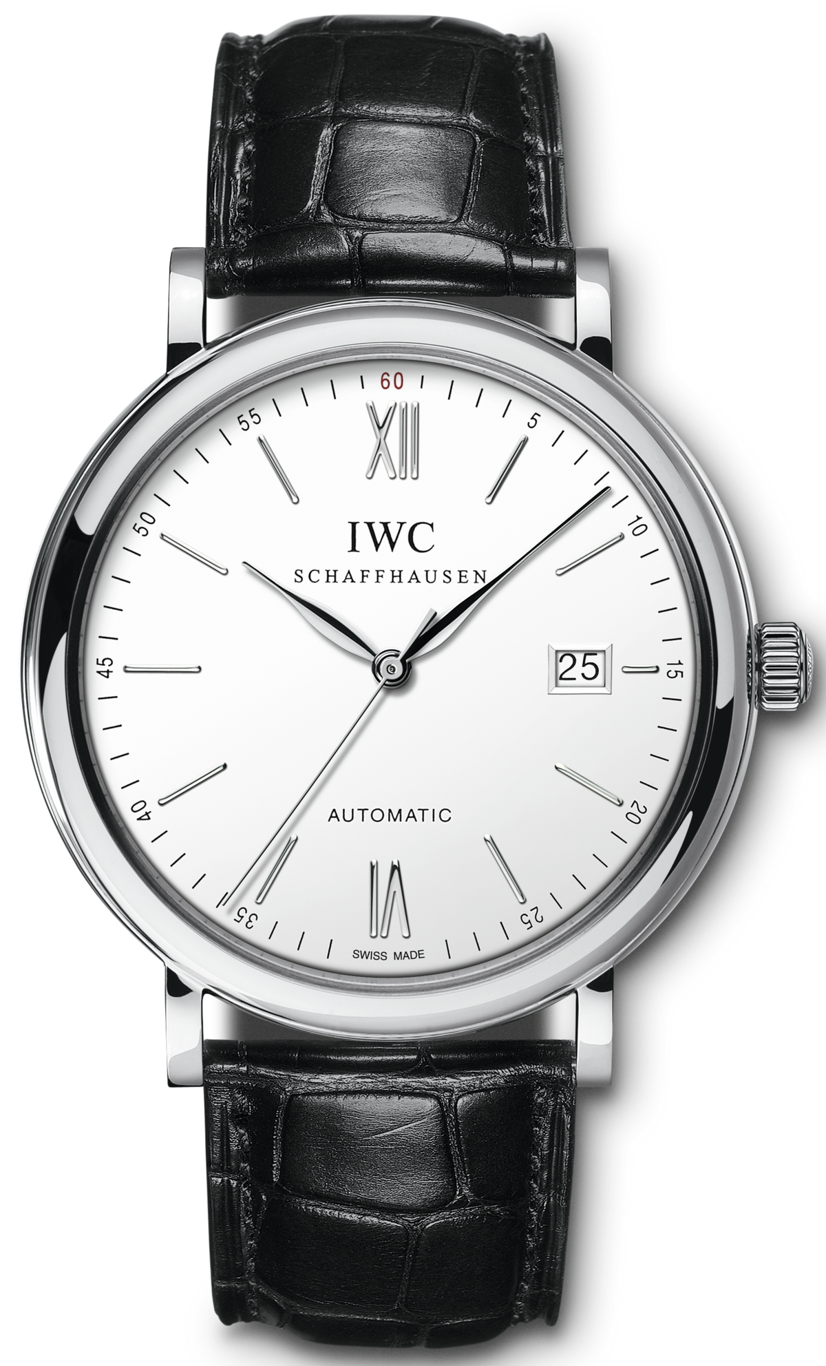 Shop Authentic IWC Portofino Automatic White Dial Black Leather Strap Watch for Men - IW356501 - Luxxuri
