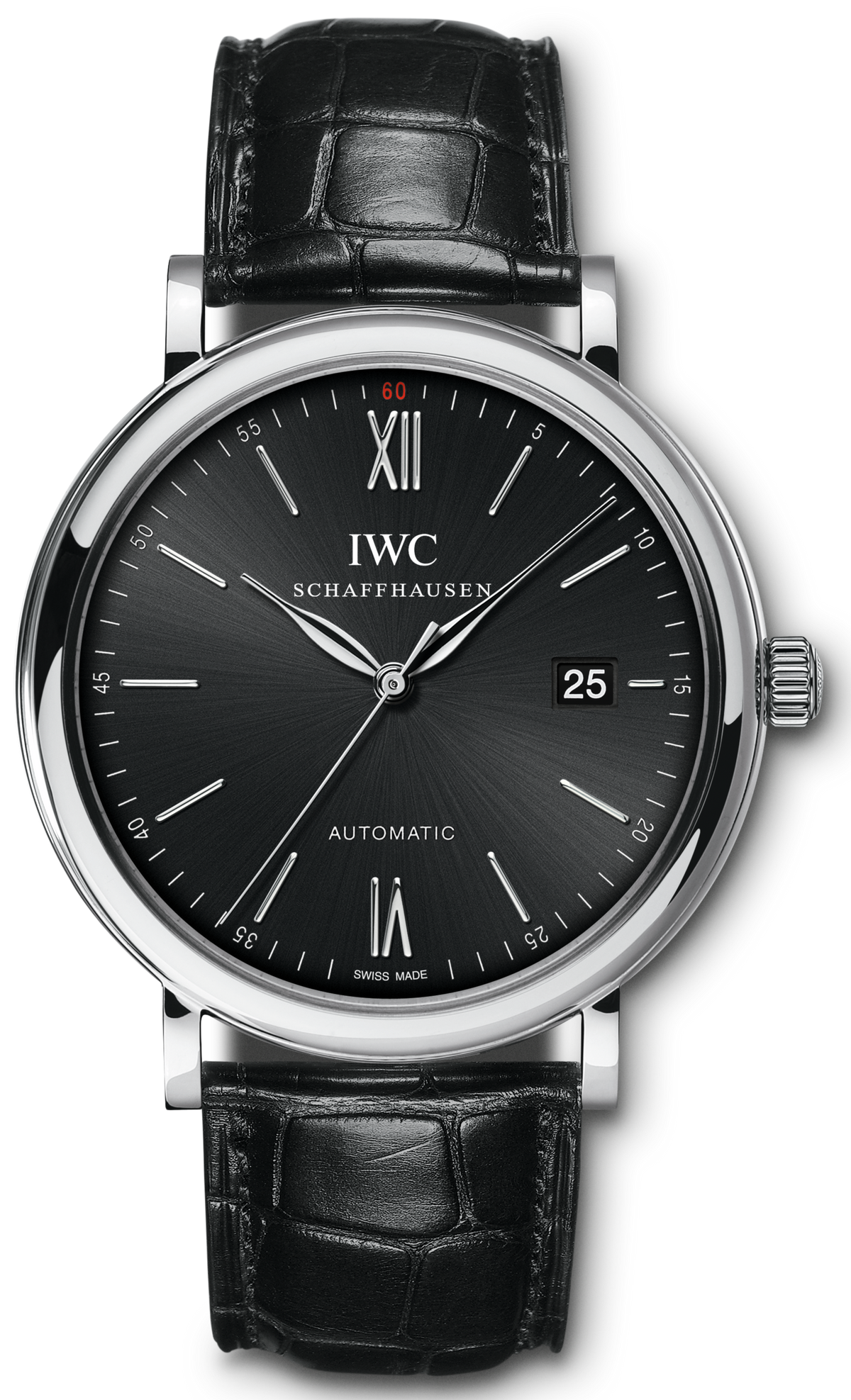 Shop Authentic IWC Portofino Automatic Black Dial Black Leather Strap Watch for Men - IW356502 - Luxxuri