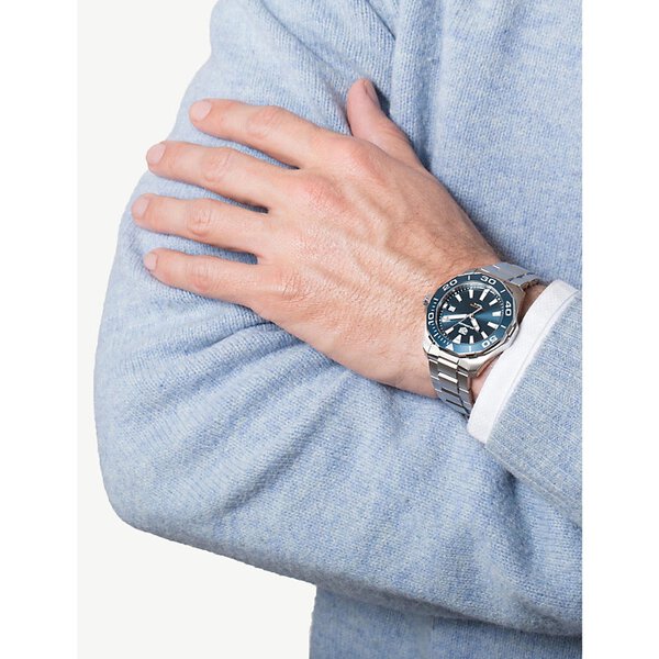 Shop Authentic Tag Heuer Aquaracer Blue Dial Quartz Silver Steel Strap Watch for Men - WAY111C.BA0928 - Luxxuri