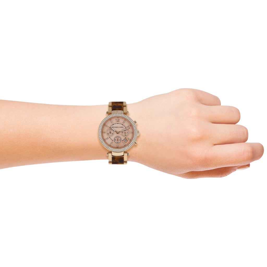 Shop Authentic Michael Kors Parker Rose Gold Dial Two Tone Steel Strap Watch for Women - MK5538 - Luxxuri
