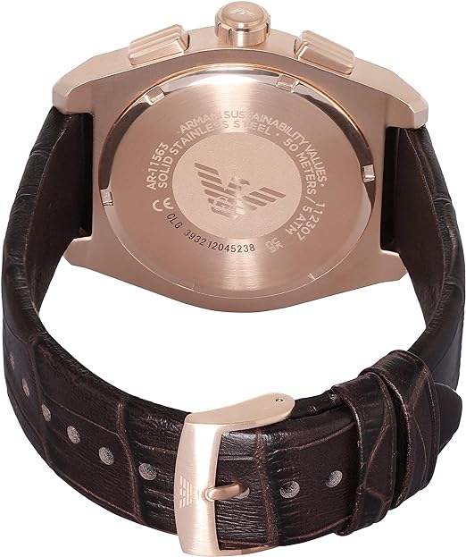 Shop Authentic Emporio Armani Federico Chronograph Blue Dial Brown Leather Strap Watch For Men - AR11563 - Luxxuri
