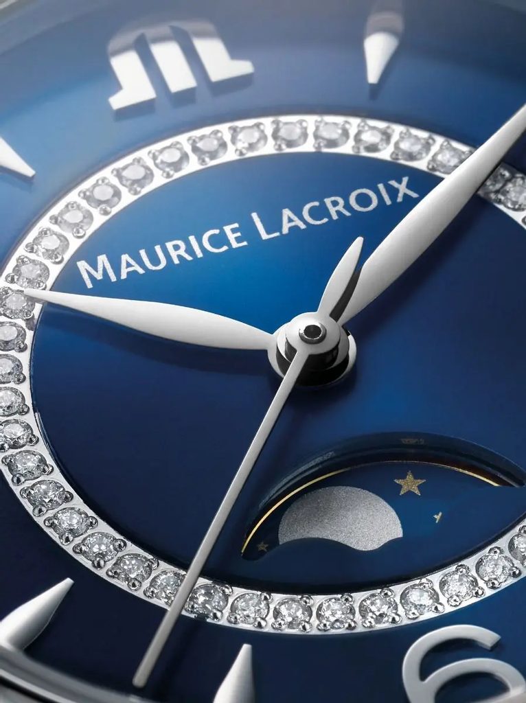 Shop Authentic Maurice Lacroix Fiaba Moonphase Blue Dial Silver Steel Strap Watch for Women - FA1084-SS002-420-1 - Luxxuri