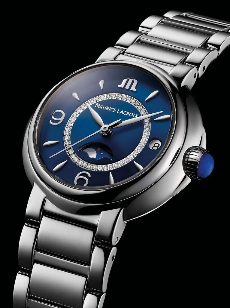 Shop Authentic Maurice Lacroix Fiaba Moonphase Blue Dial Silver Steel Strap Watch for Women - FA1084-SS002-420-1 - Luxxuri