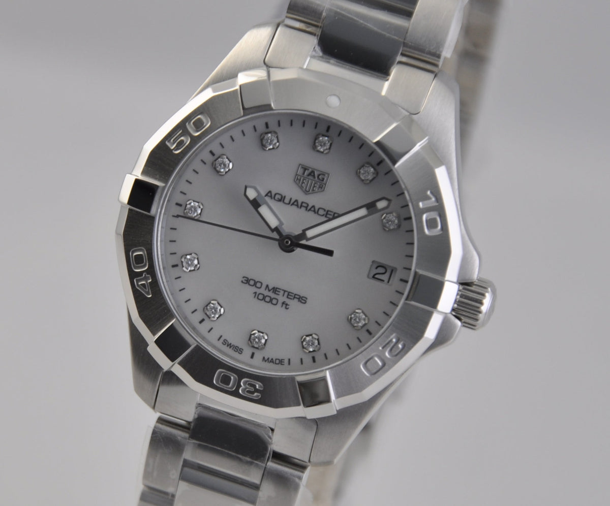 Shop Authentic Tag Heuer Aquaracer White Mother of Pearl Dial Watch for Women - WBD1314.BA0740 - Luxxuri