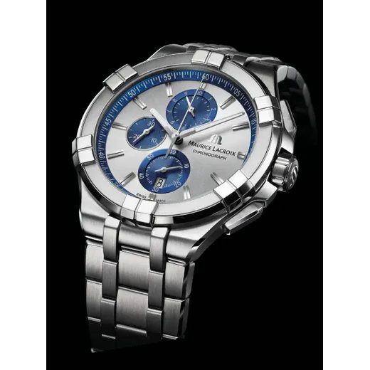 Shop Authentic Maurice Lacroix Aikon Chronograph Silver Dial Silver Steel Strap Watch for Men - AI1018-SS002-131-1 - Luxxuri