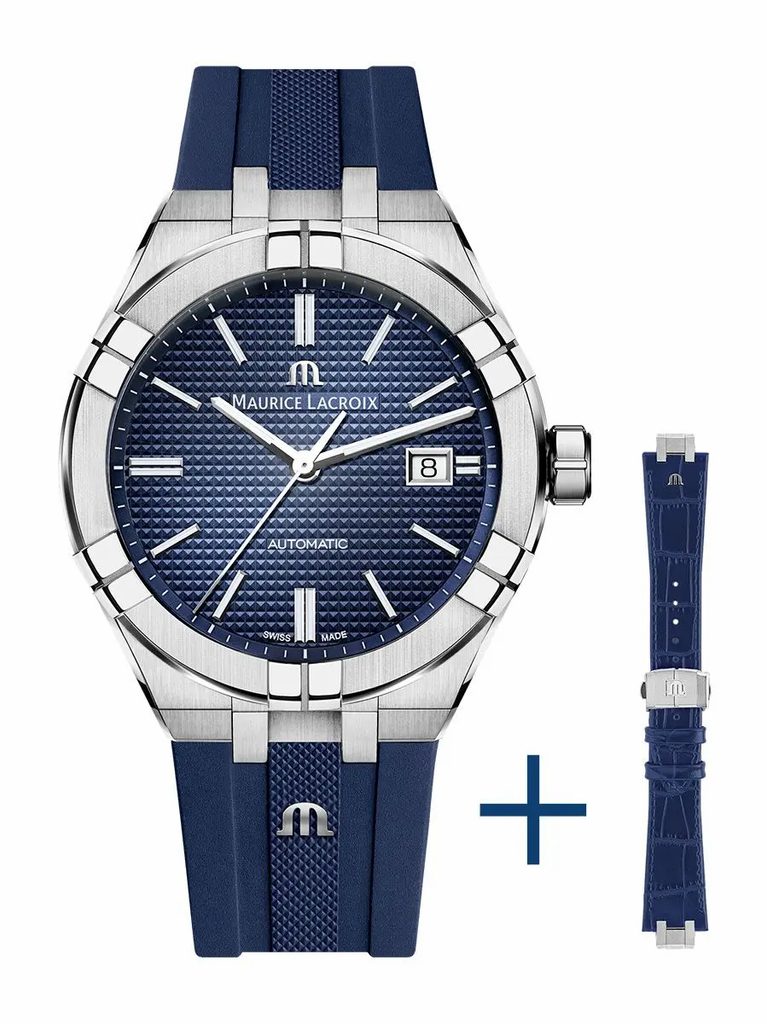Shop Authentic Maurice Lacroix Aikon Automatic Blue Dial Blue Rubber Strap Watch for Men - AI11808-SS000B-430-4 - Luxxuri